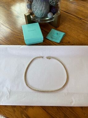 Authentic Tiffany & Co. Venetian Link Chain Necklace with Original Pouch and Box